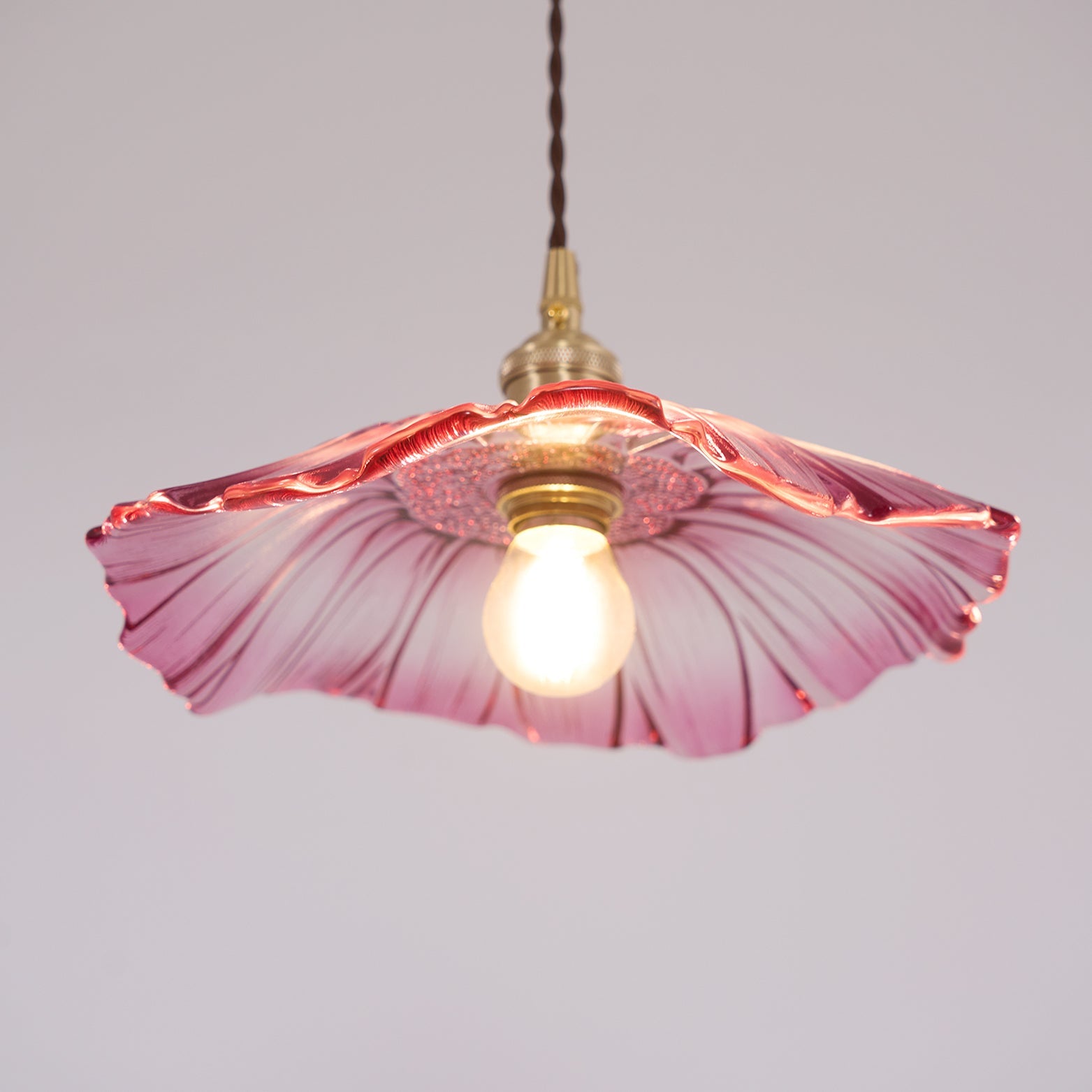 Zesorel Individual Creativity Brass Glass Swag Lights - Lamp Copper