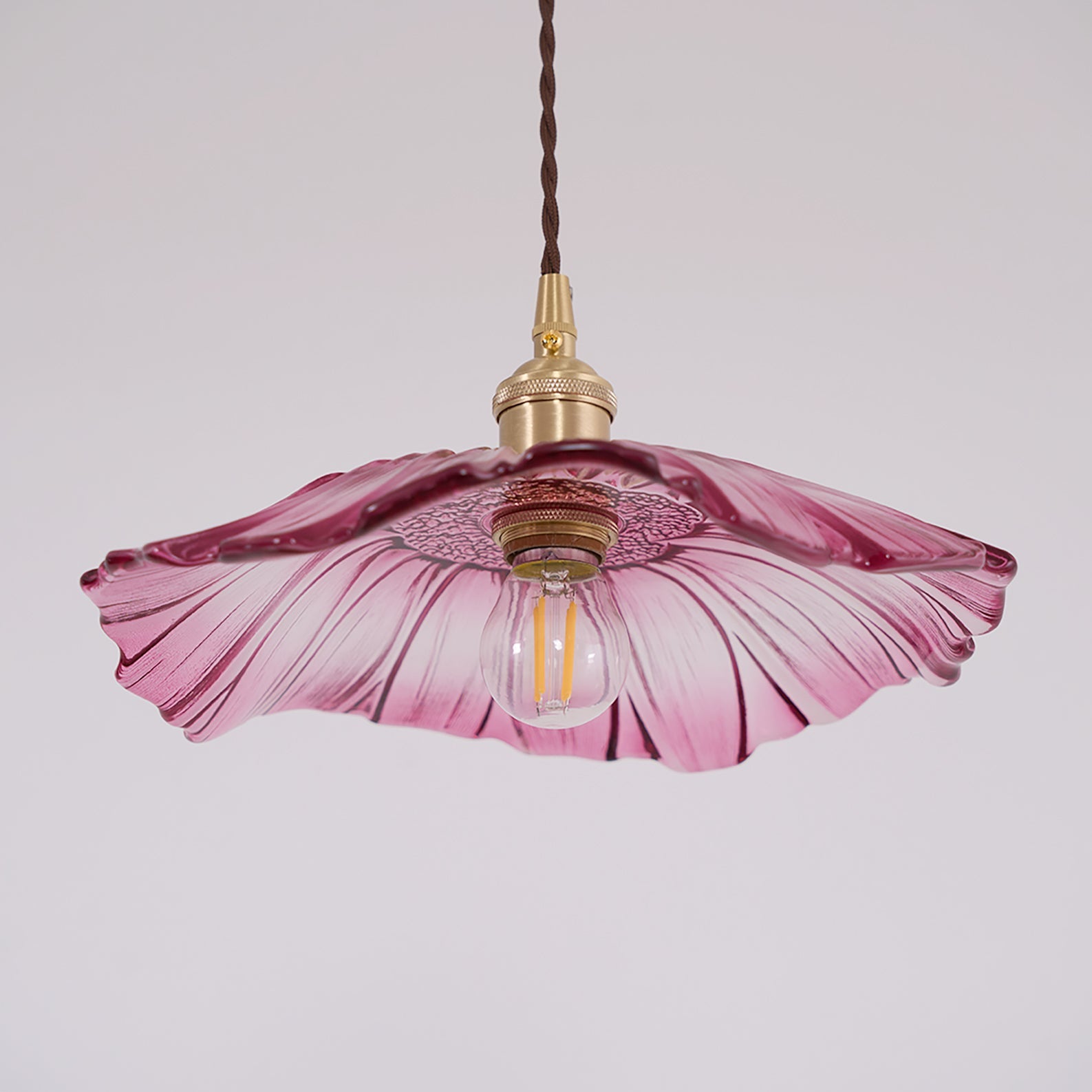 Zesorel Individual Creativity Brass Glass Swag Lights - Lamp Copper