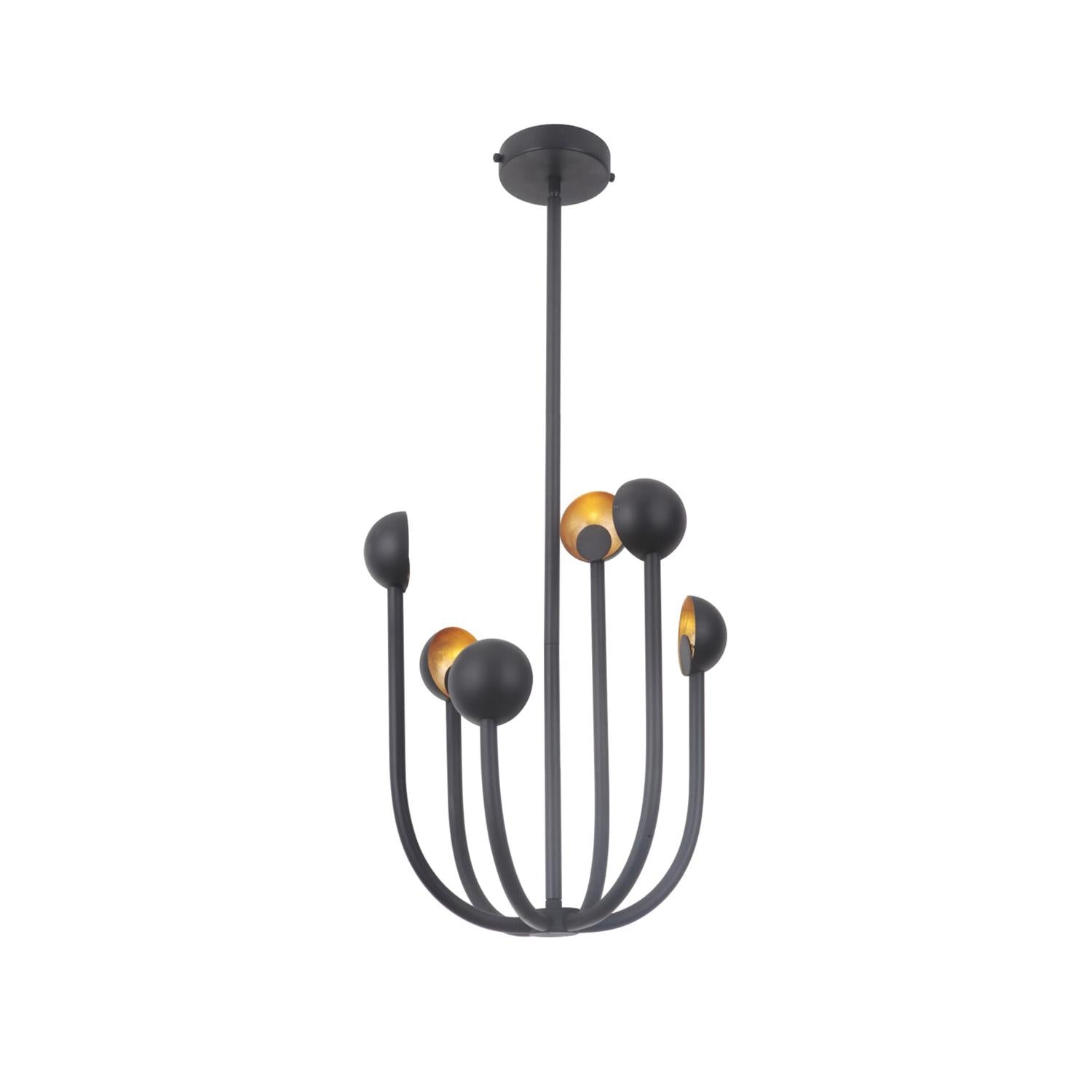 Ortalara Modern Minimalist Black Metal Chandelier - Lamp Copper