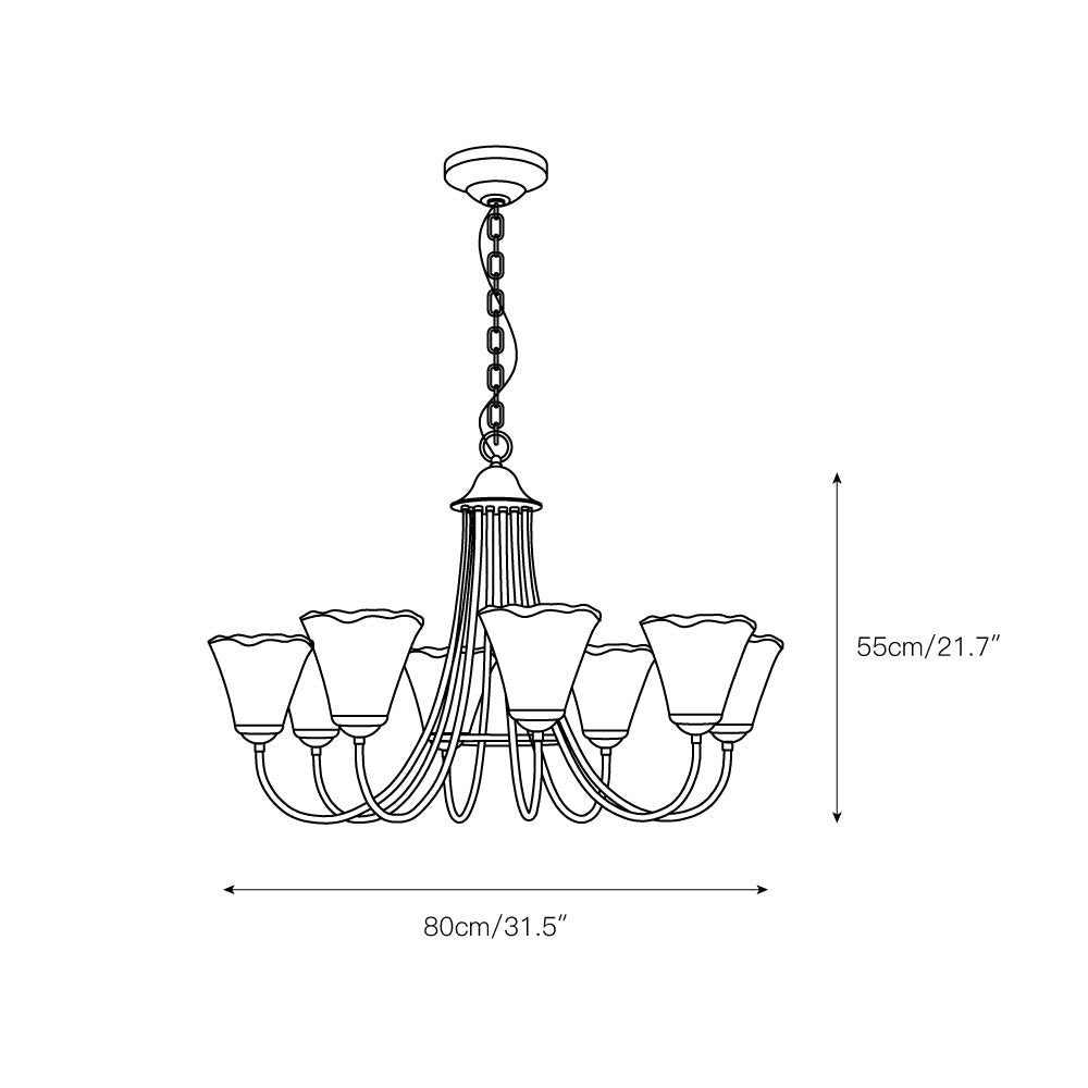 Ilsilis Vintage Industrial Amber Brass Metal Chandelier - Lamp Copper