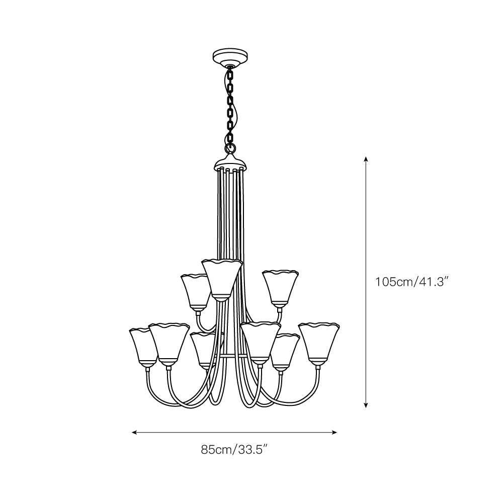 Ilsilis Vintage Industrial Amber Brass Metal Chandelier - Lamp Copper
