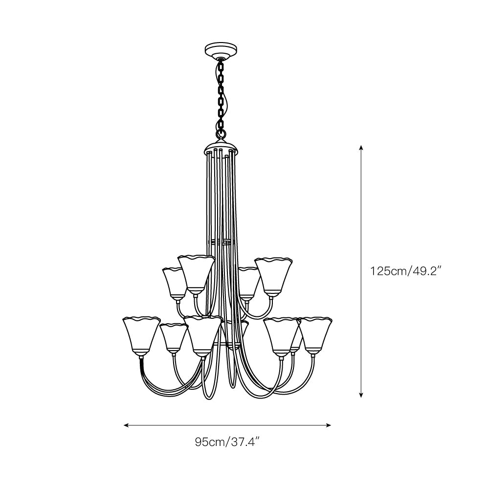 Ilsilis Vintage Industrial Amber Brass Metal Chandelier - Lamp Copper