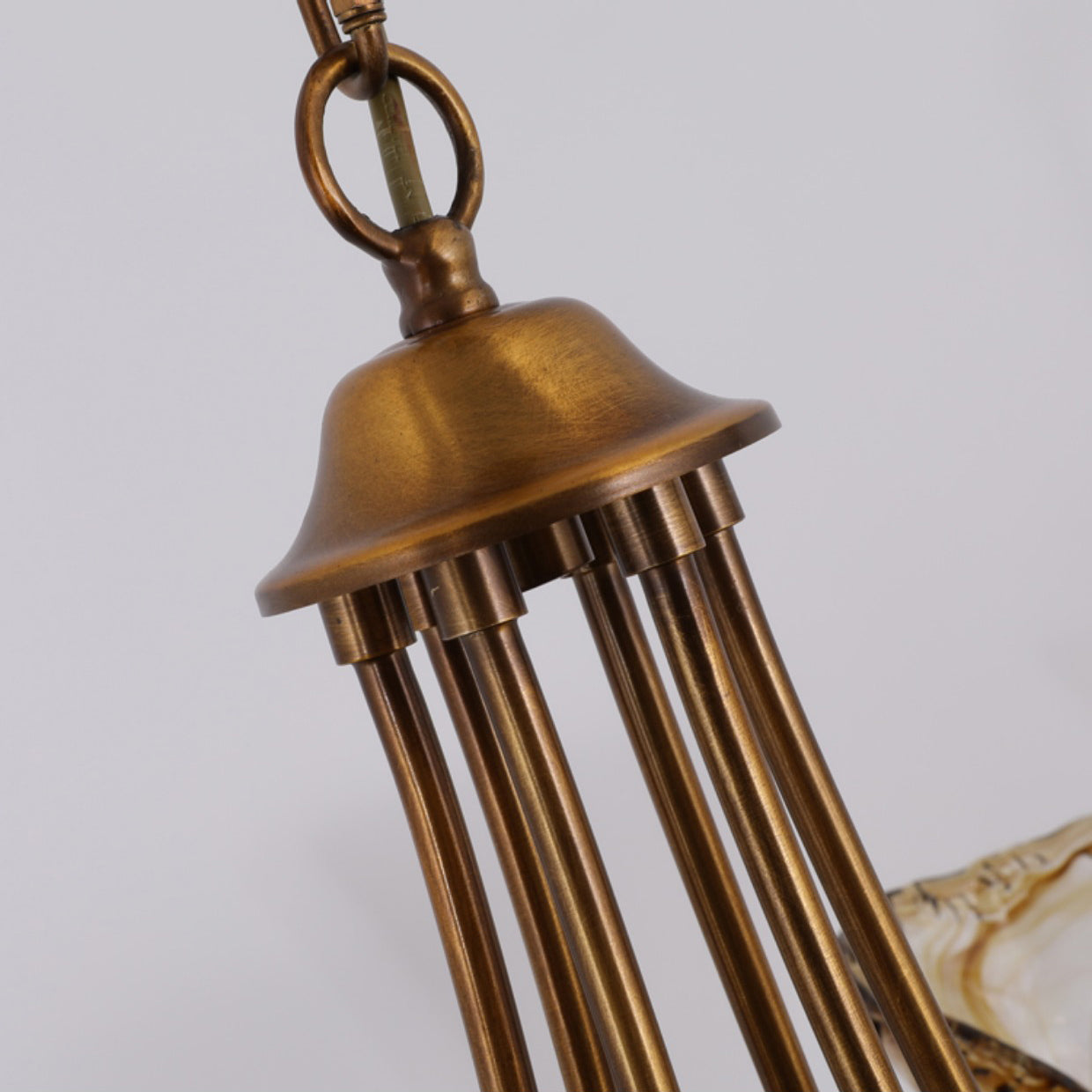 Ilsilis Vintage Industrial Amber Brass Metal Chandelier - Lamp Copper