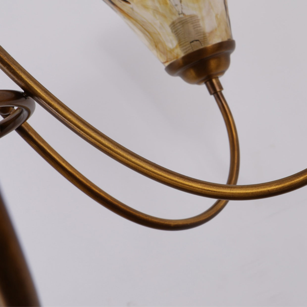 Ilsilis Vintage Industrial Amber Brass Metal Chandelier - Lamp Copper