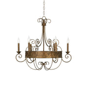 Itheira Vintage Industrial Rust Candlestick Metal Chandelier - Lamp Copper