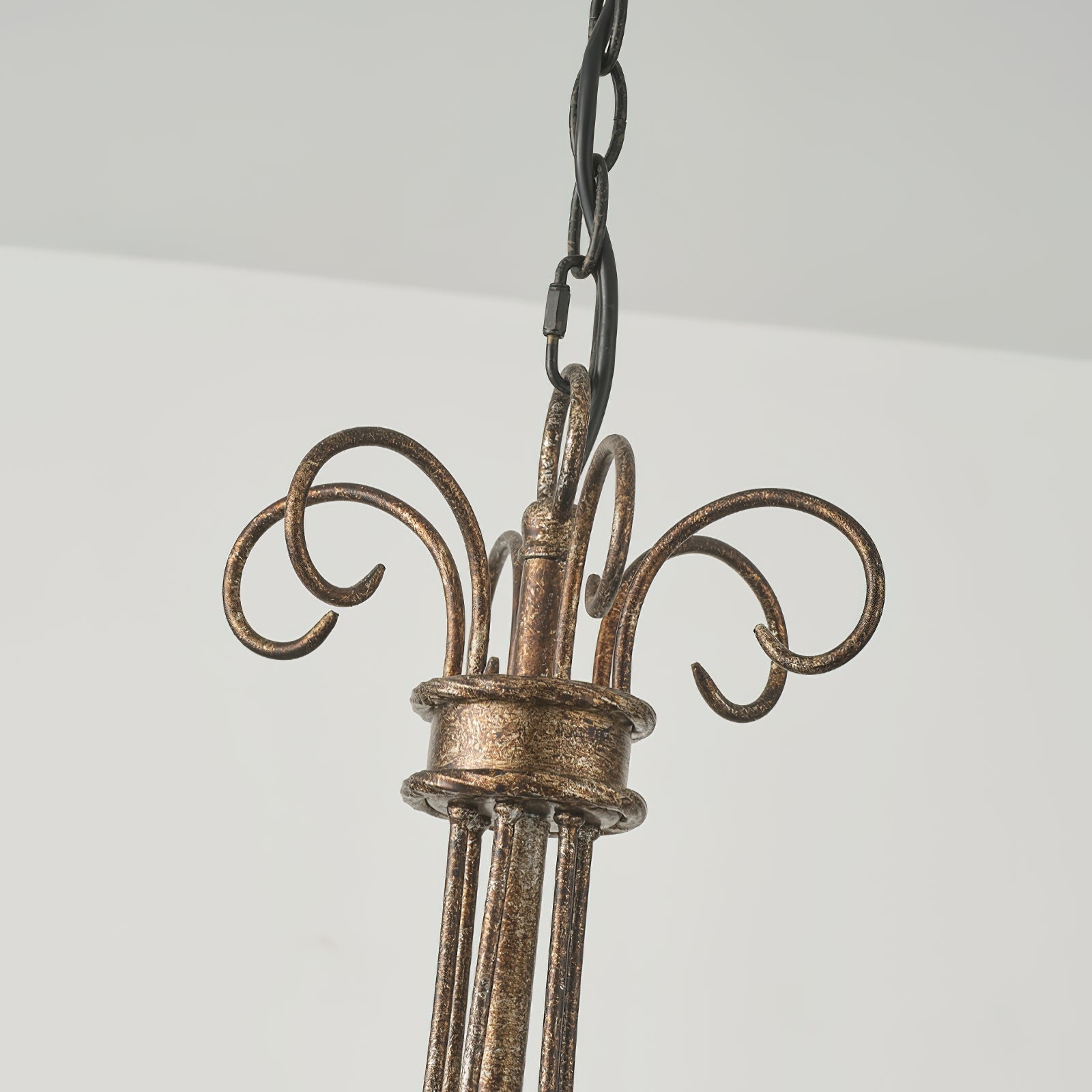 Itheira Vintage Industrial Rust Candlestick Metal Chandelier - Lamp Copper