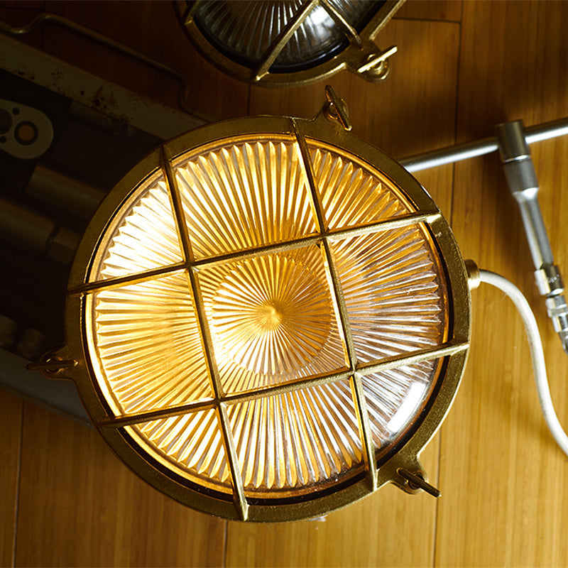 Erthearis Vintage Brass Bunker Metal Sconce Wall Lamp - Lamp Copper