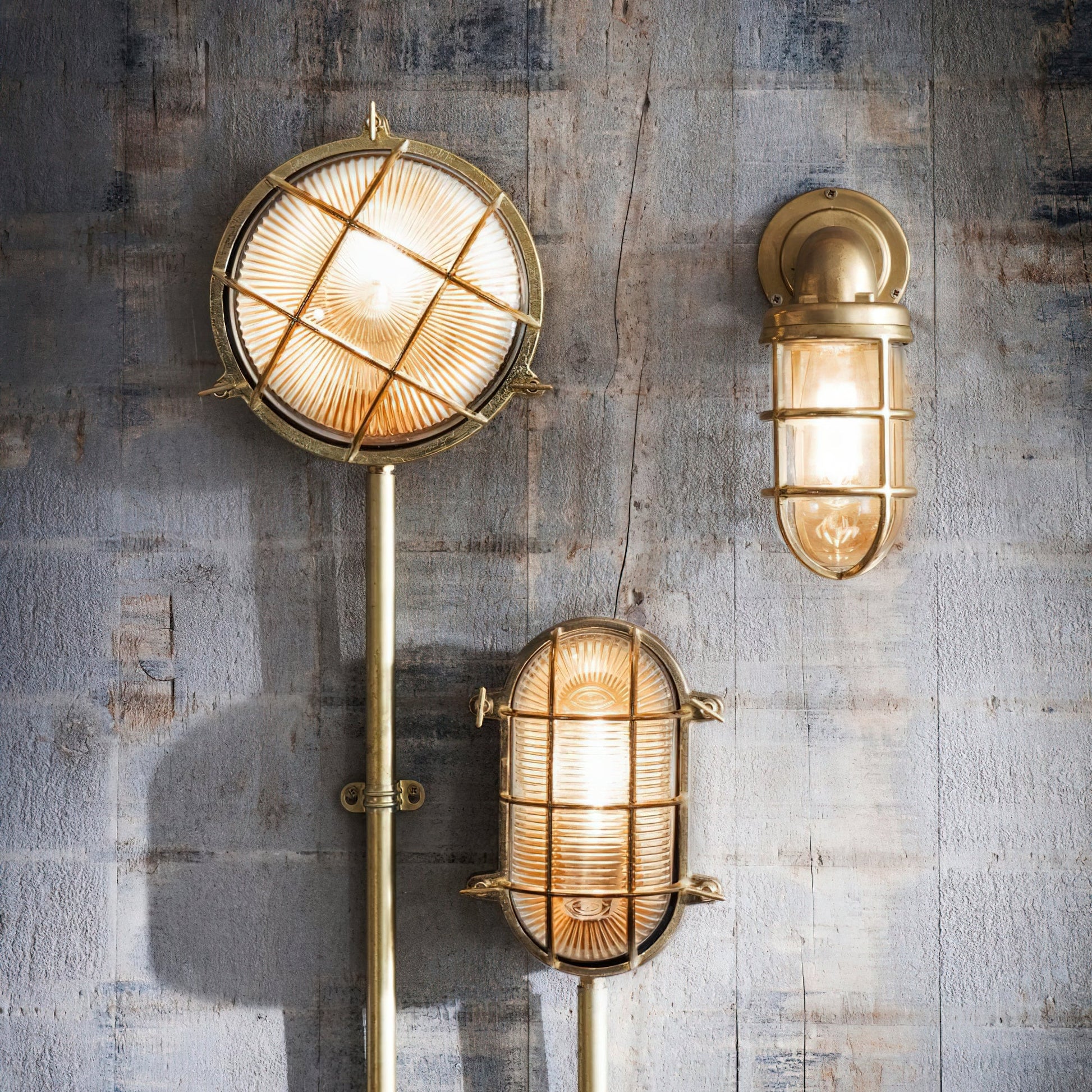Erthearis Vintage Brass Bunker Metal Sconce Wall Lamp - Lamp Copper