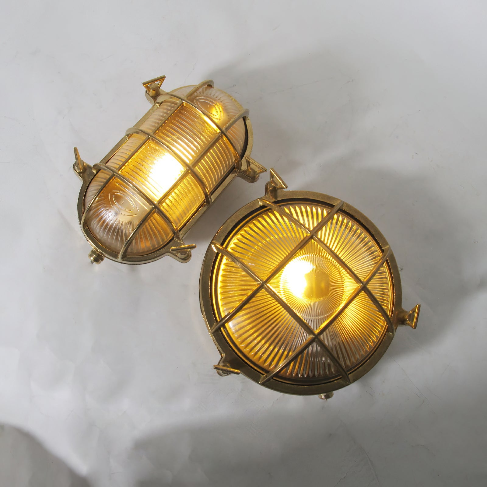Erthearis Vintage Brass Bunker Metal Sconce Wall Lamp - Lamp Copper