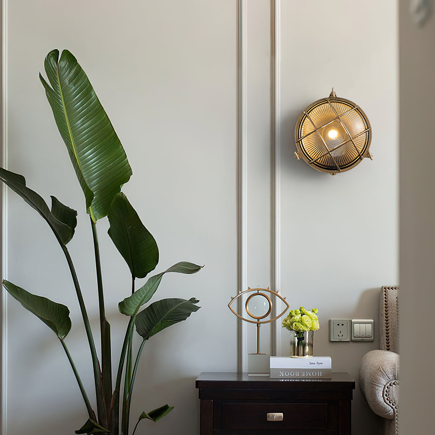 Erthearis Vintage Brass Bunker Metal Sconce Wall Lamp - Lamp Copper