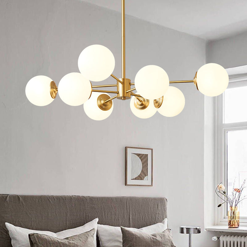 Himinuva Frosted Globe Sputnik Glass Chandelier