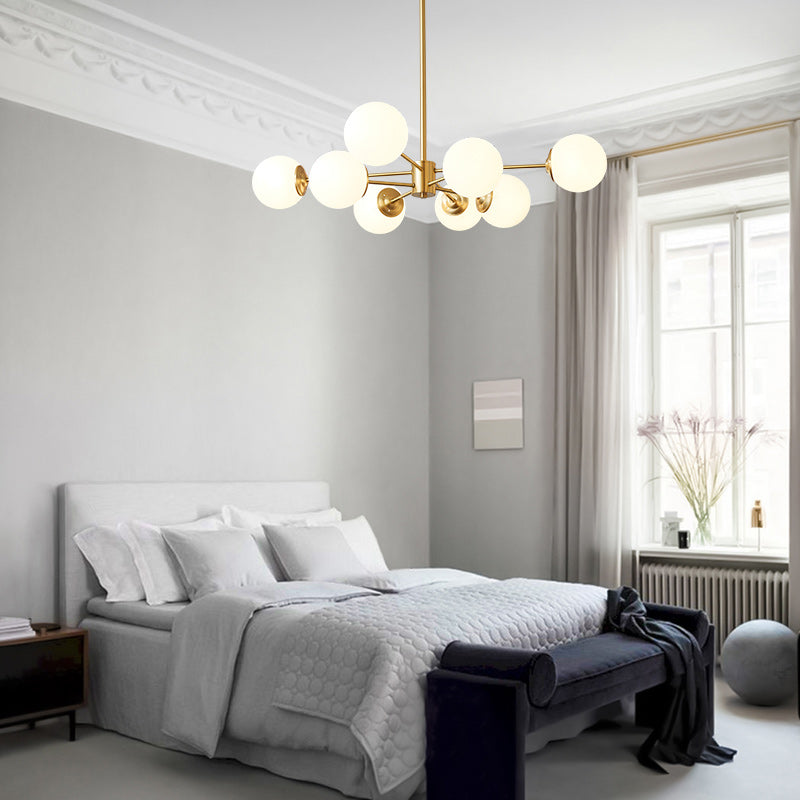 Himinuva Frosted Globe Sputnik Glass Chandelier