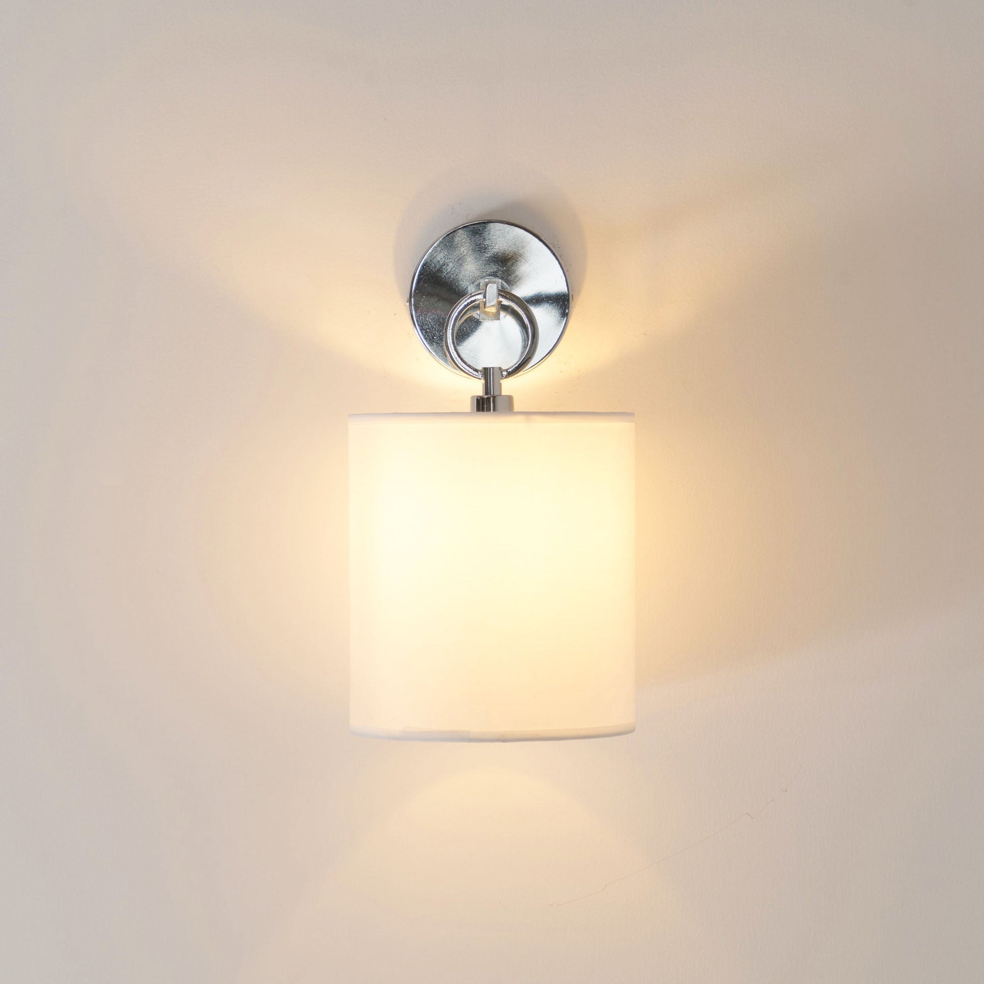 Cotheor Modern Minimalist Circle Brass Fabric Sconce Wall Lamp - Lamp Copper
