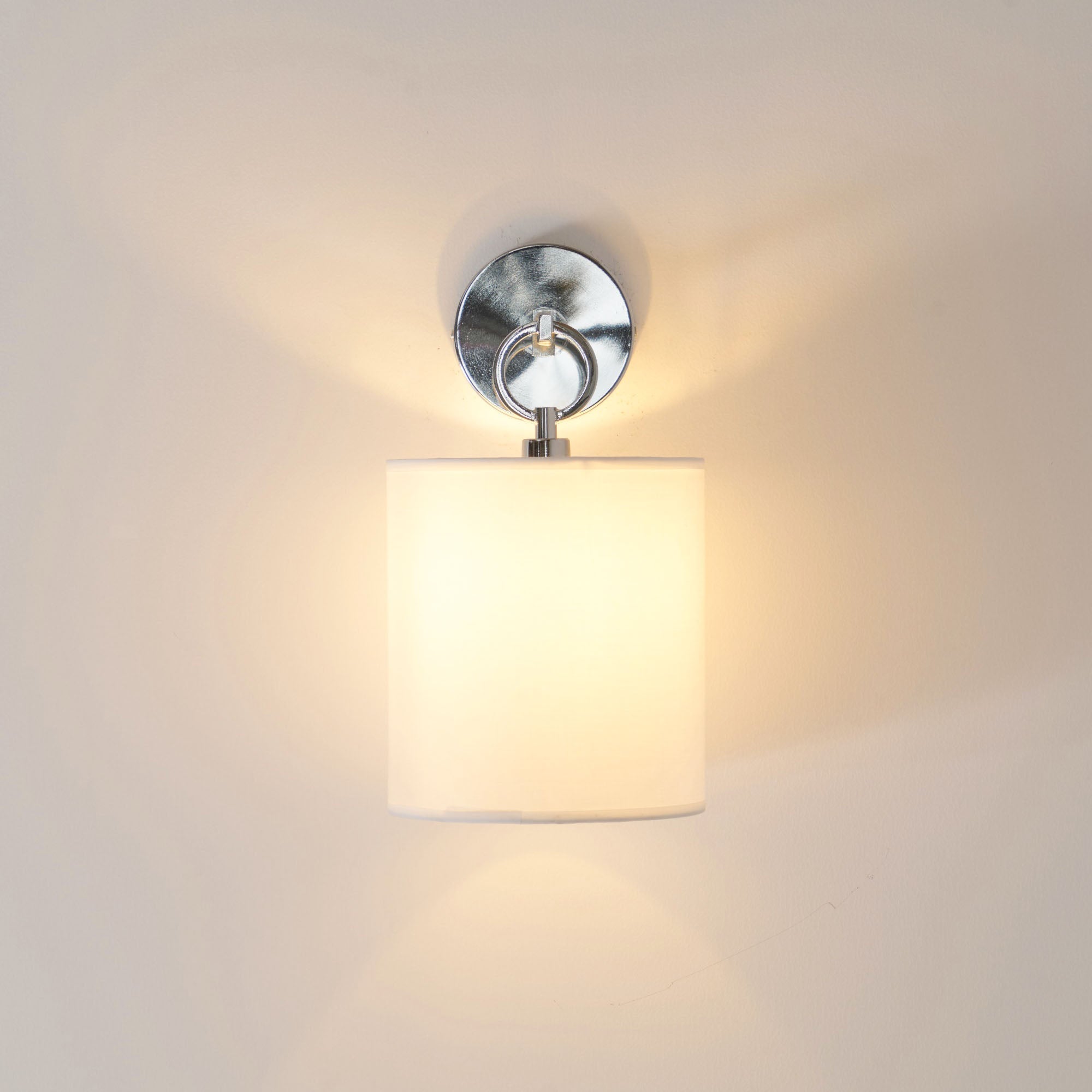 Cotheor Modern Minimalist Circle Brass Fabric Sconce Wall Lamp - Lamp Copper