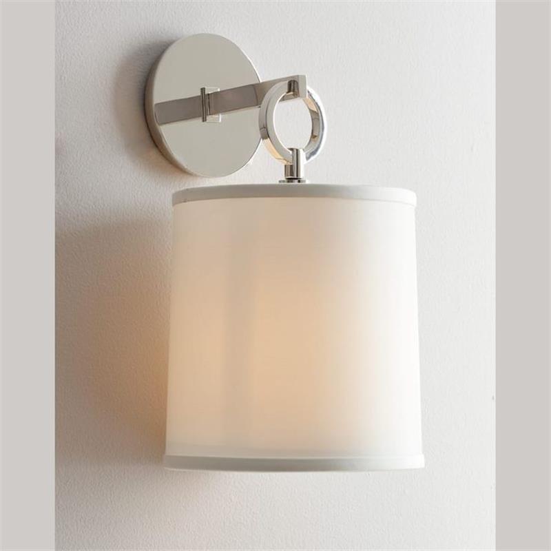 Cotheor Modern Minimalist Circle Brass Fabric Sconce Wall Lamp - Lamp Copper