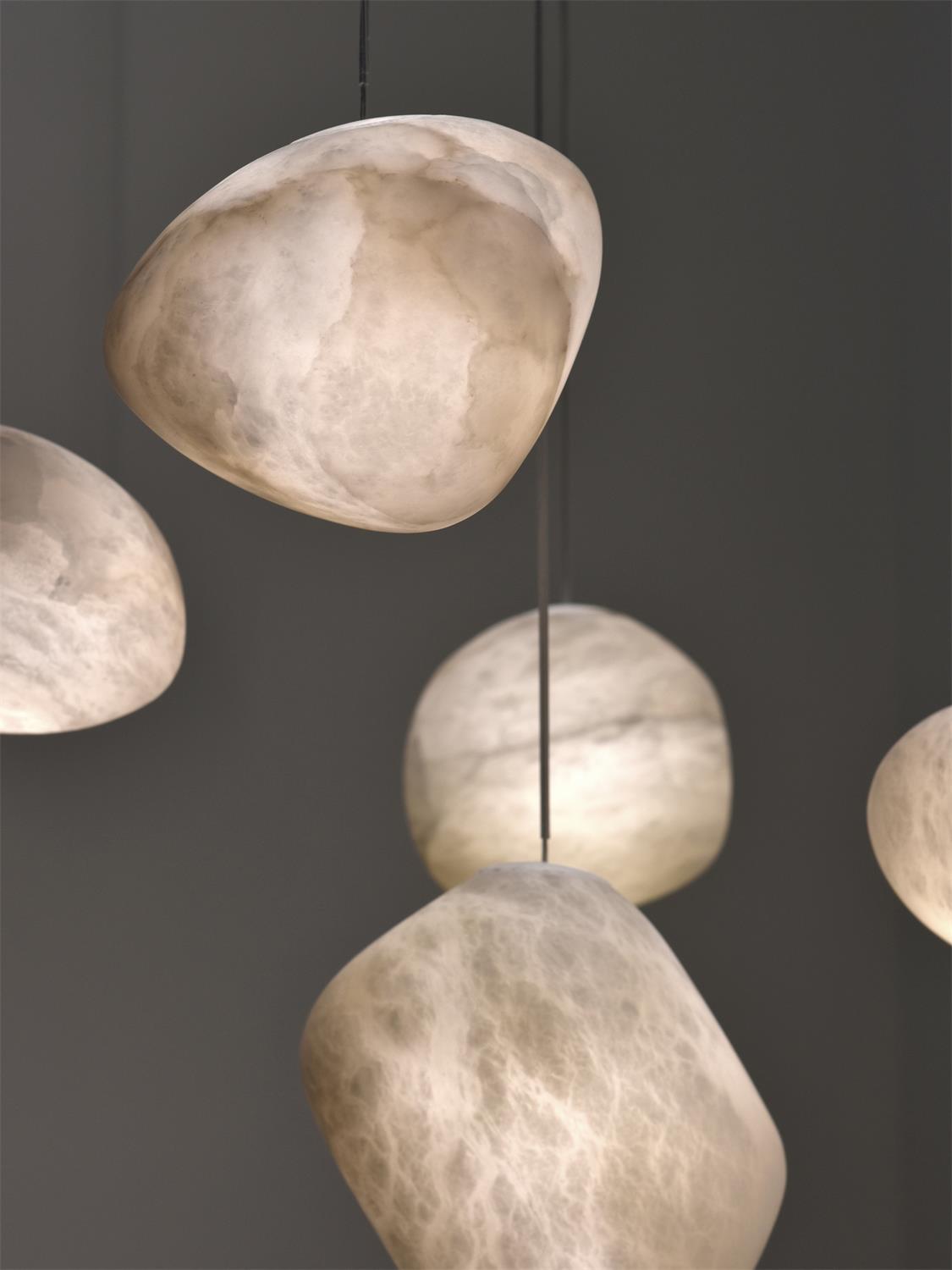 Codoriel Modern Minimalist Brass Alabaster Pendant Light - Lamp Copper