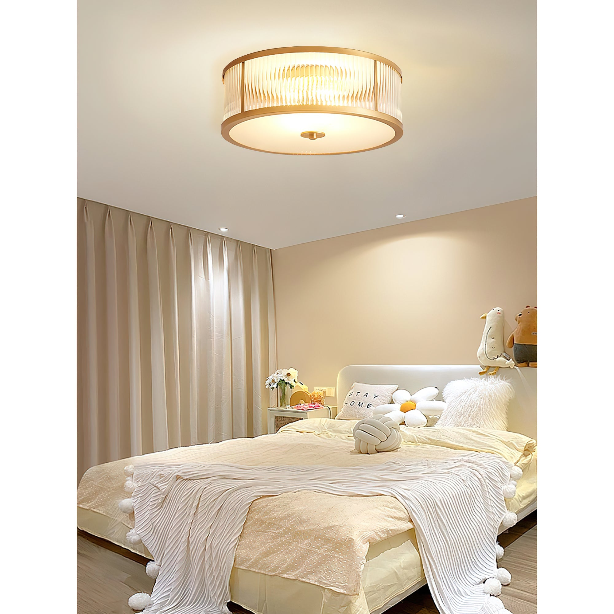 Avvynila Modern Minimalist Brass Glass CeIling Lamp - Lamp Copper