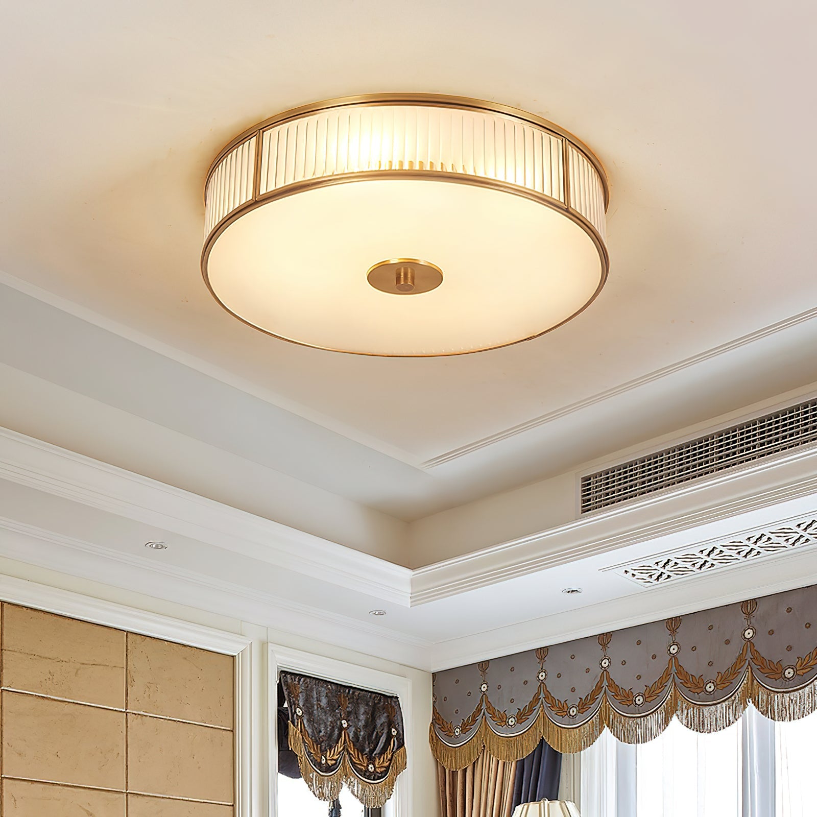 Avvynila Modern Minimalist Brass Glass CeIling Lamp - Lamp Copper