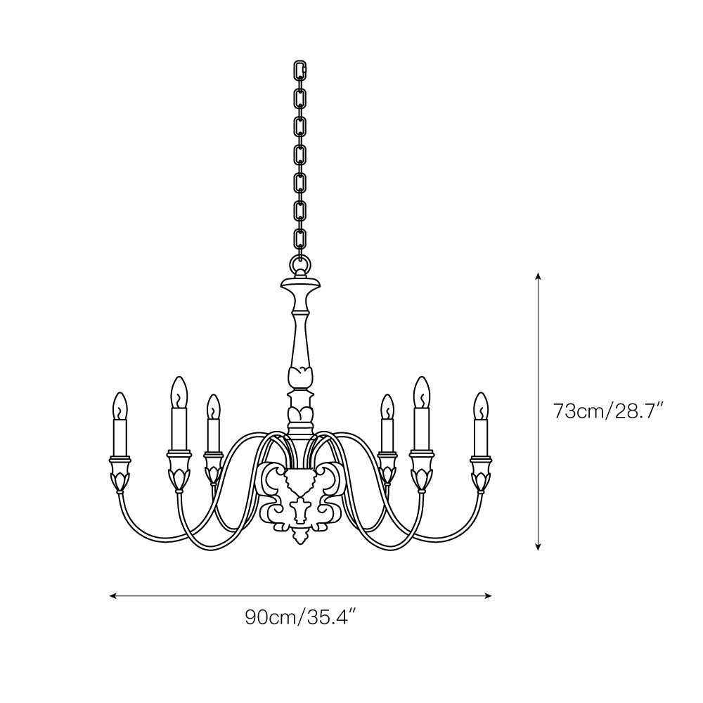Geovanna Vintage Industrial Solid Metal Chandelier - Lamp Copper
