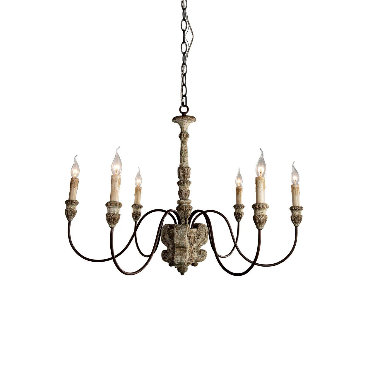Geovanna Vintage Industrial Solid Metal Chandelier - Lamp Copper