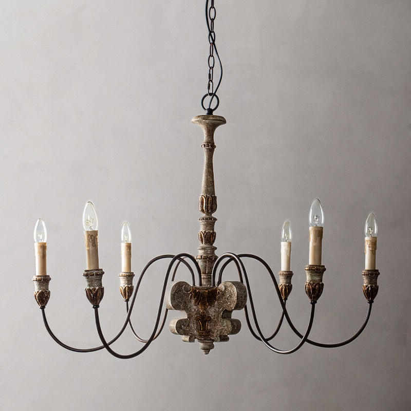 Geovanna Vintage Industrial Solid Metal Chandelier - Lamp Copper