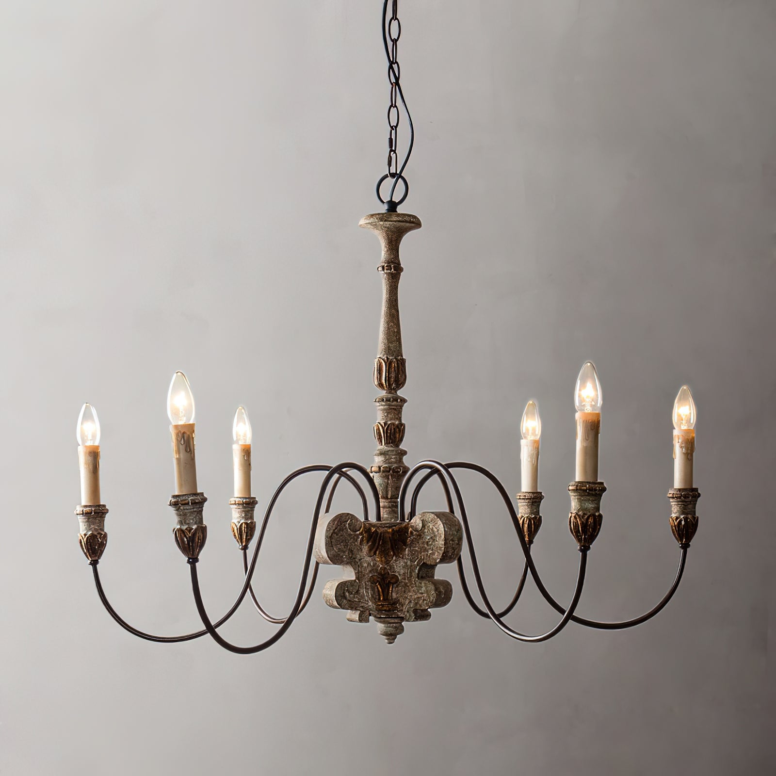 Geovanna Vintage Industrial Solid Metal Chandelier - Lamp Copper