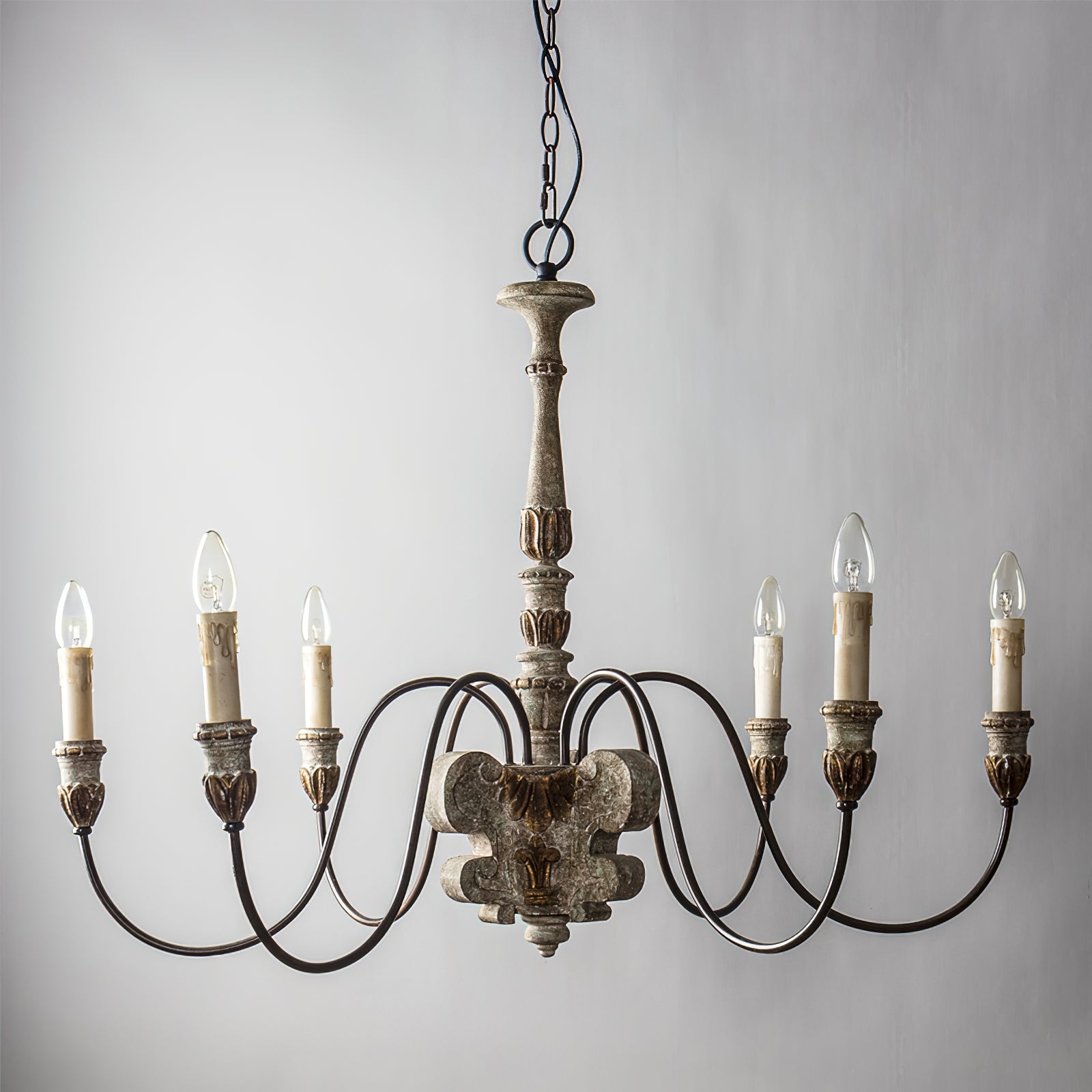 Geovanna Vintage Industrial Solid Metal Chandelier - Lamp Copper