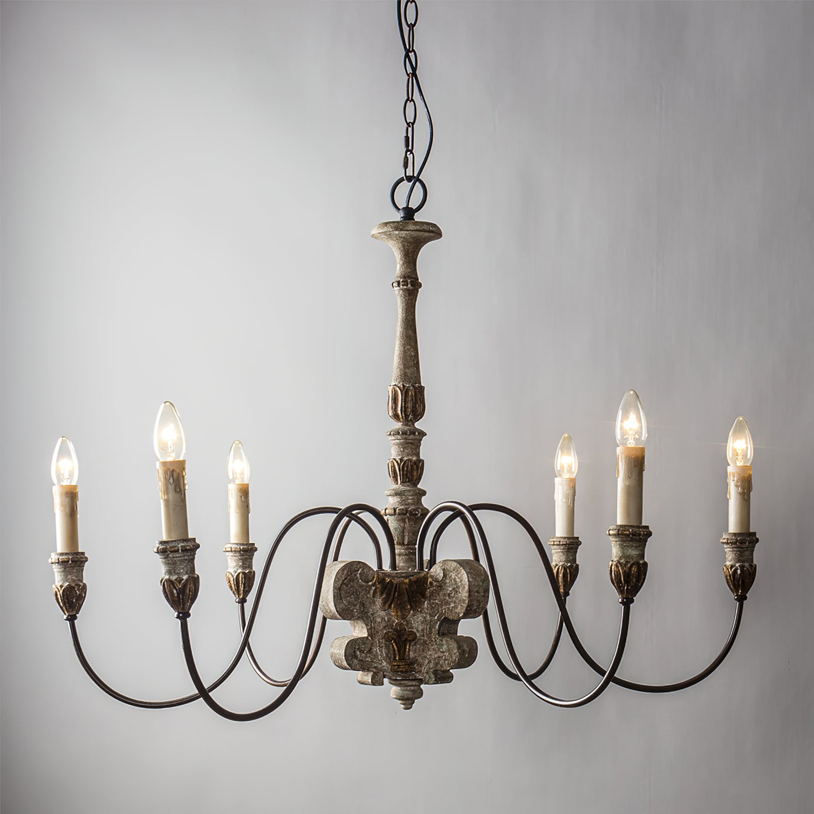 Geovanna Vintage Industrial Solid Metal Chandelier - Lamp Copper