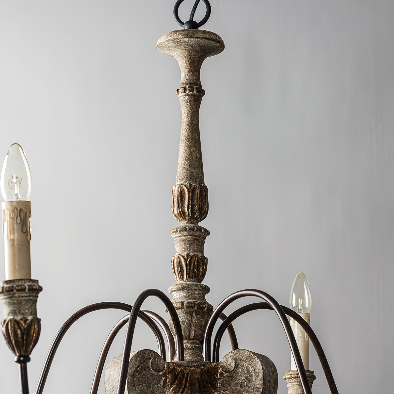 Geovanna Vintage Industrial Solid Metal Chandelier - Lamp Copper