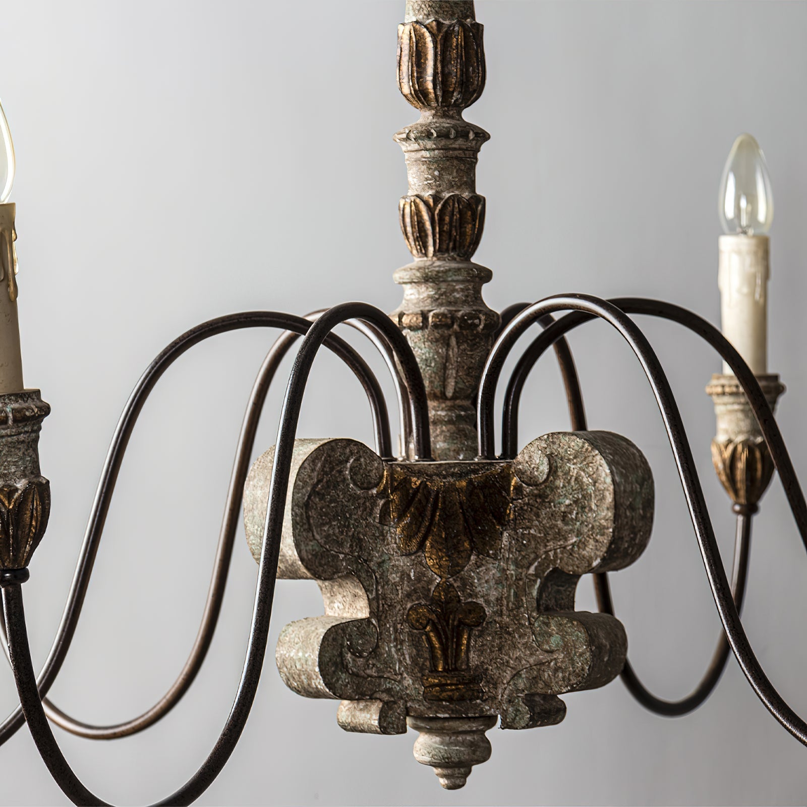 Geovanna Vintage Industrial Solid Metal Chandelier - Lamp Copper