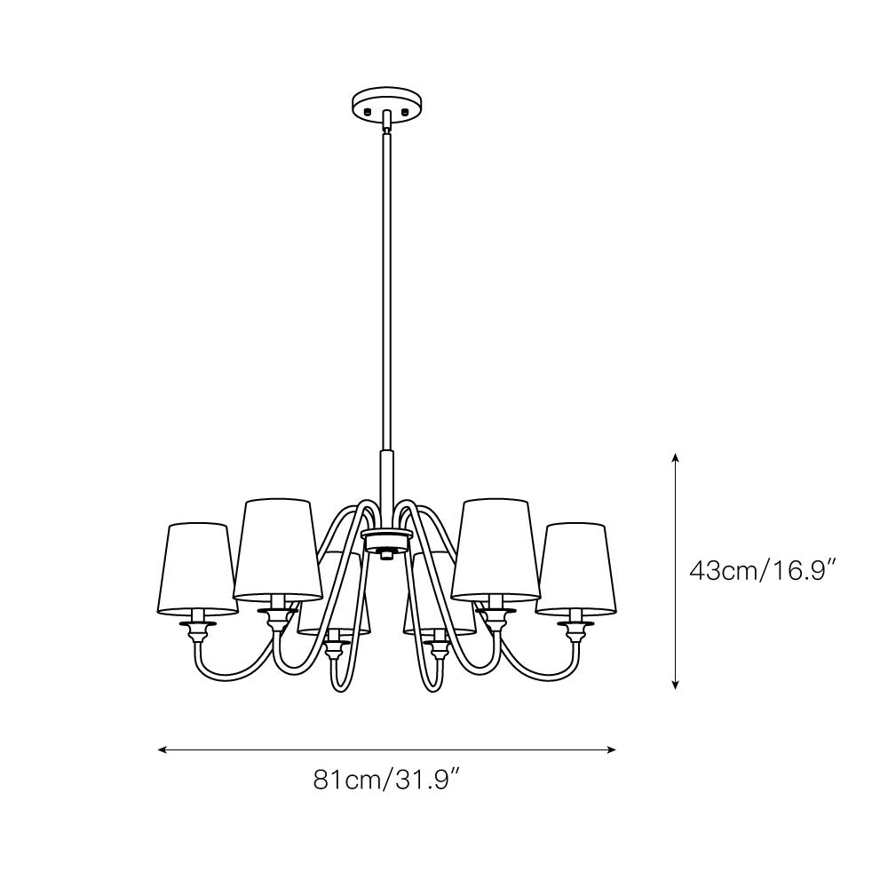 Vavenus Vintage Industrial Brass Fabric Chandelier - Lamp Copper
