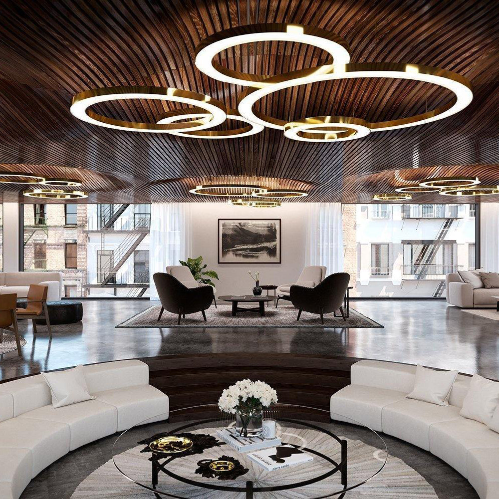 Nymiran Modern Minimalist Metal Acrylic Chandelier - Lamp Copper