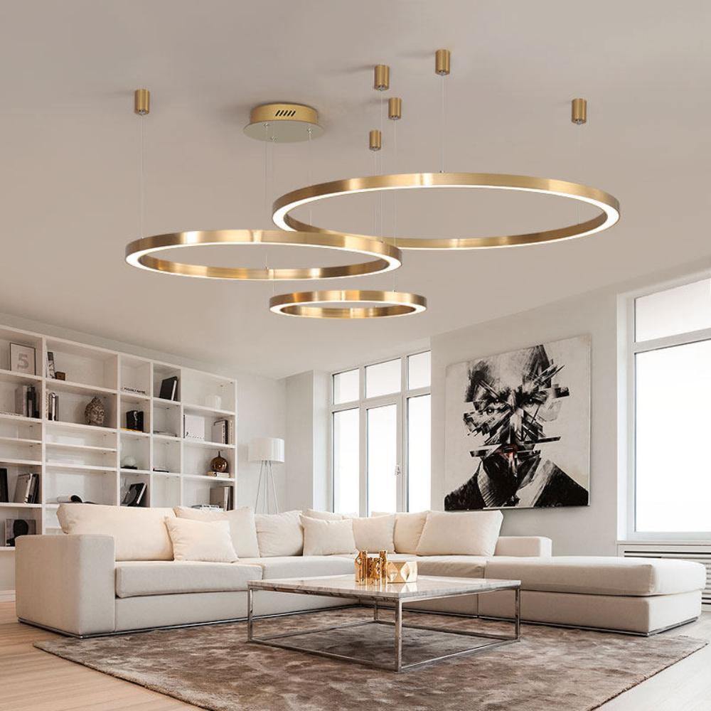 Nymiran Modern Minimalist Metal Acrylic Chandelier - Lamp Copper