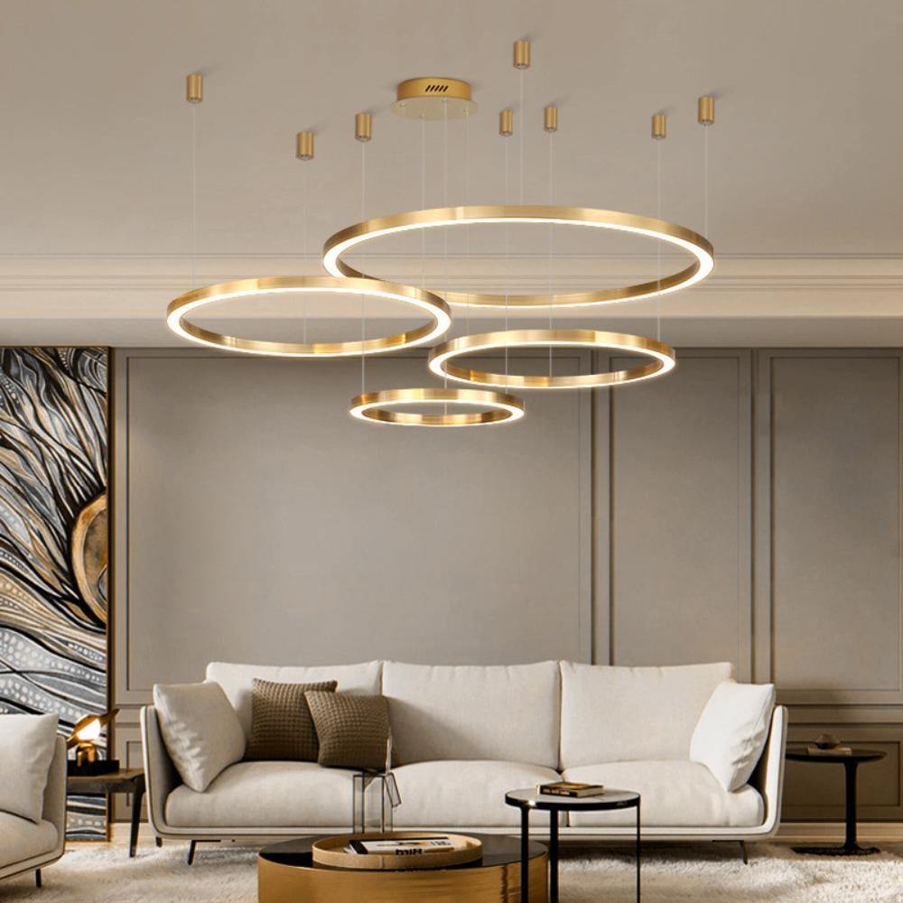 Nymiran Modern Minimalist Metal Acrylic Chandelier - Lamp Copper