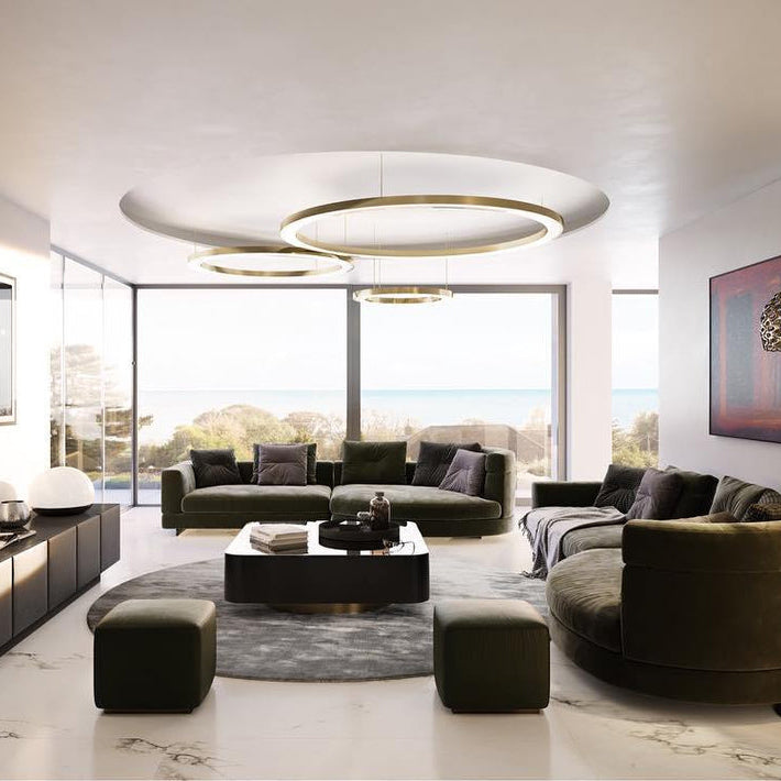 Nymiran Modern Minimalist Metal Acrylic Chandelier - Lamp Copper