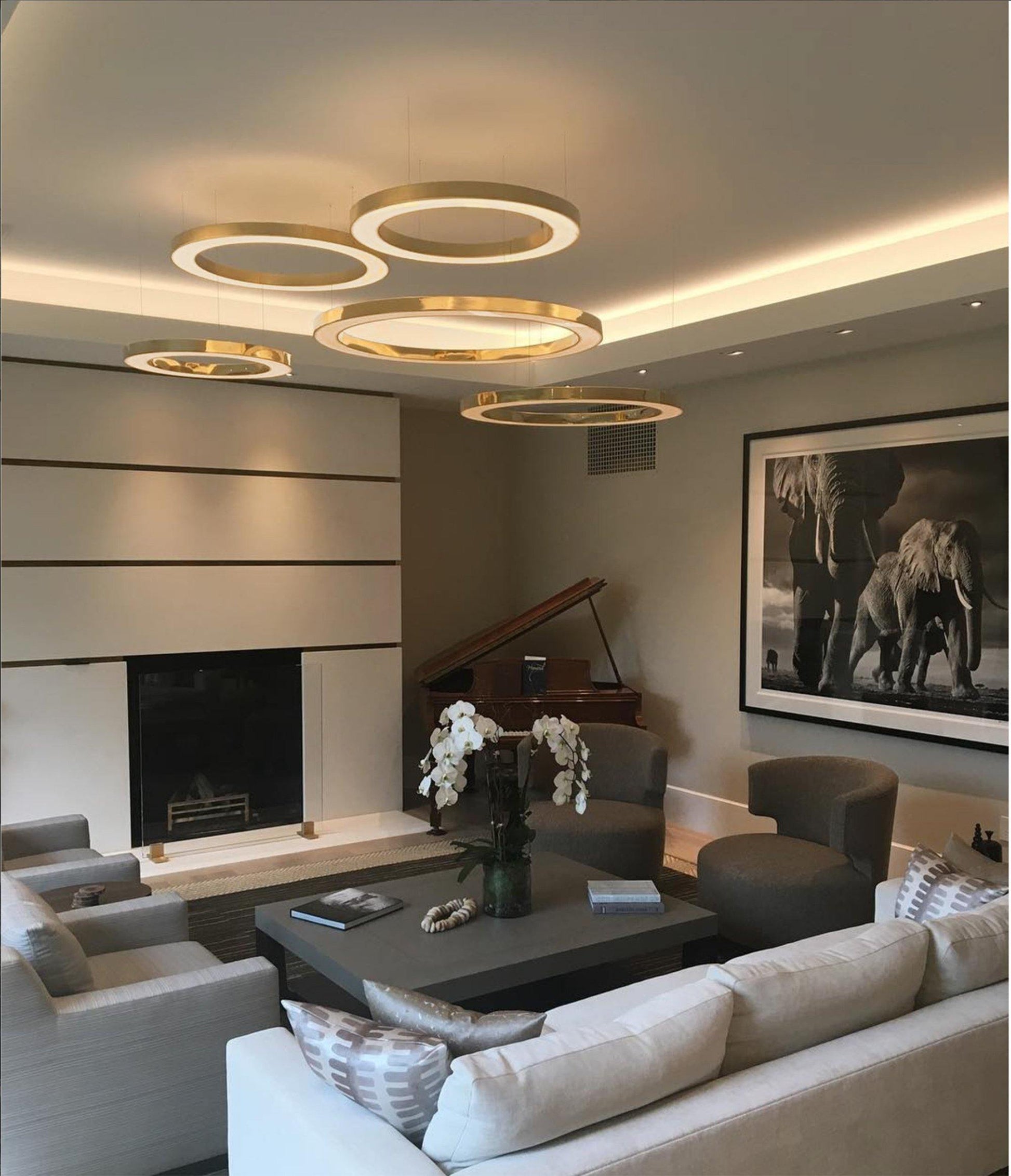 Nymiran Modern Minimalist Metal Acrylic Chandelier - Lamp Copper