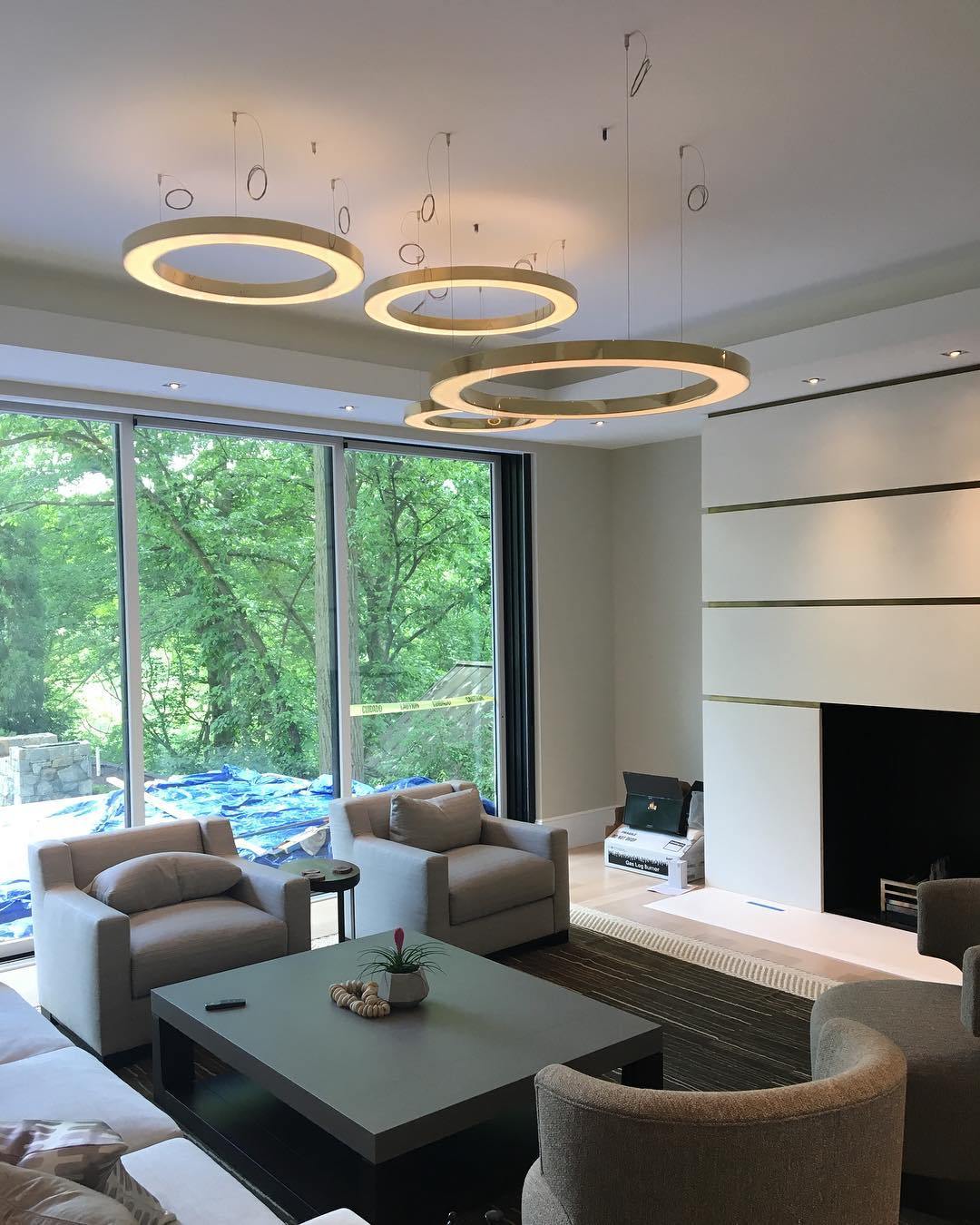 Nymiran Modern Minimalist Metal Acrylic Chandelier - Lamp Copper