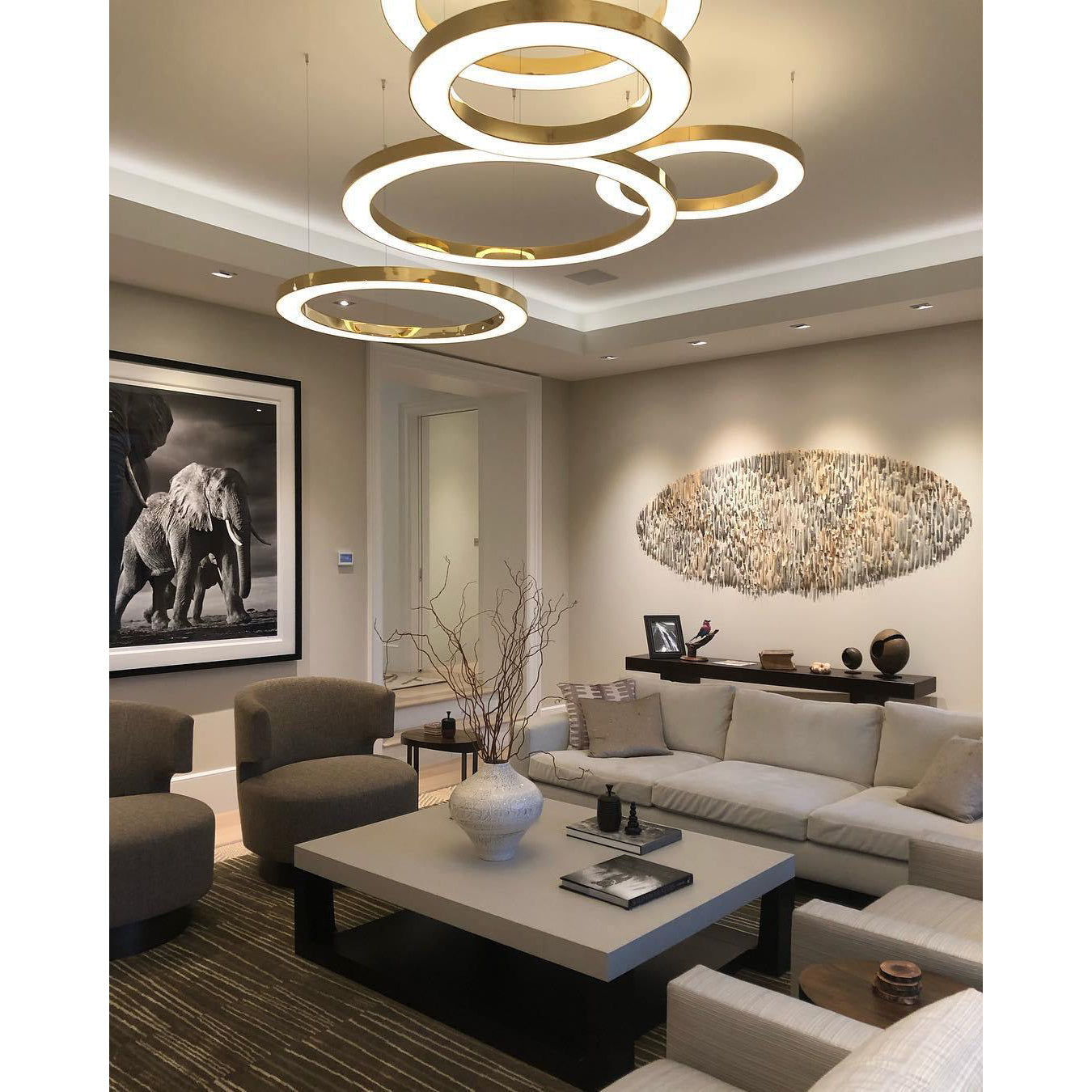 Nymiran Modern Minimalist Metal Acrylic Chandelier - Lamp Copper