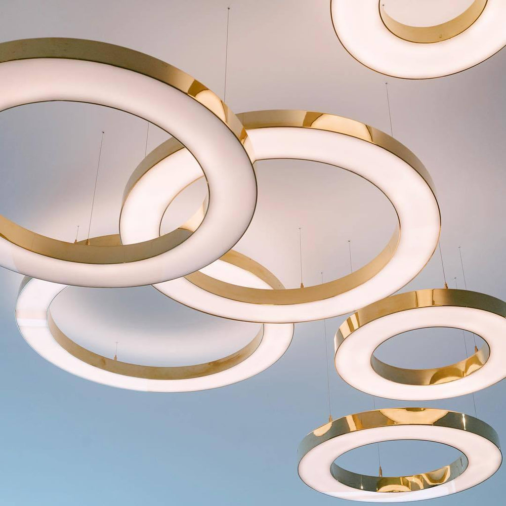 Nymiran Modern Minimalist Metal Acrylic Chandelier - Lamp Copper