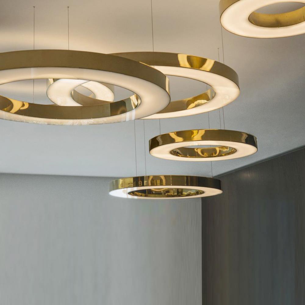 Nymiran Modern Minimalist Metal Acrylic Chandelier - Lamp Copper