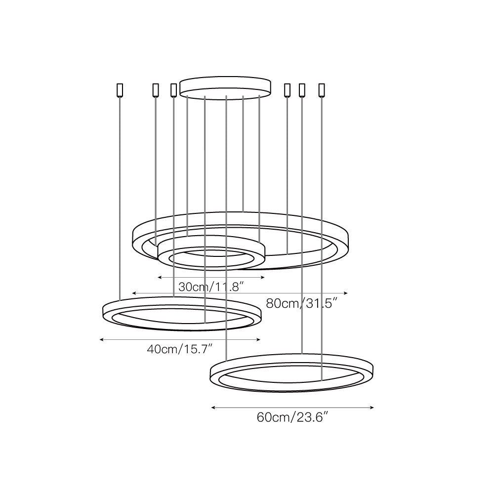 Nymiran Modern Minimalist Metal Acrylic Chandelier - Lamp Copper