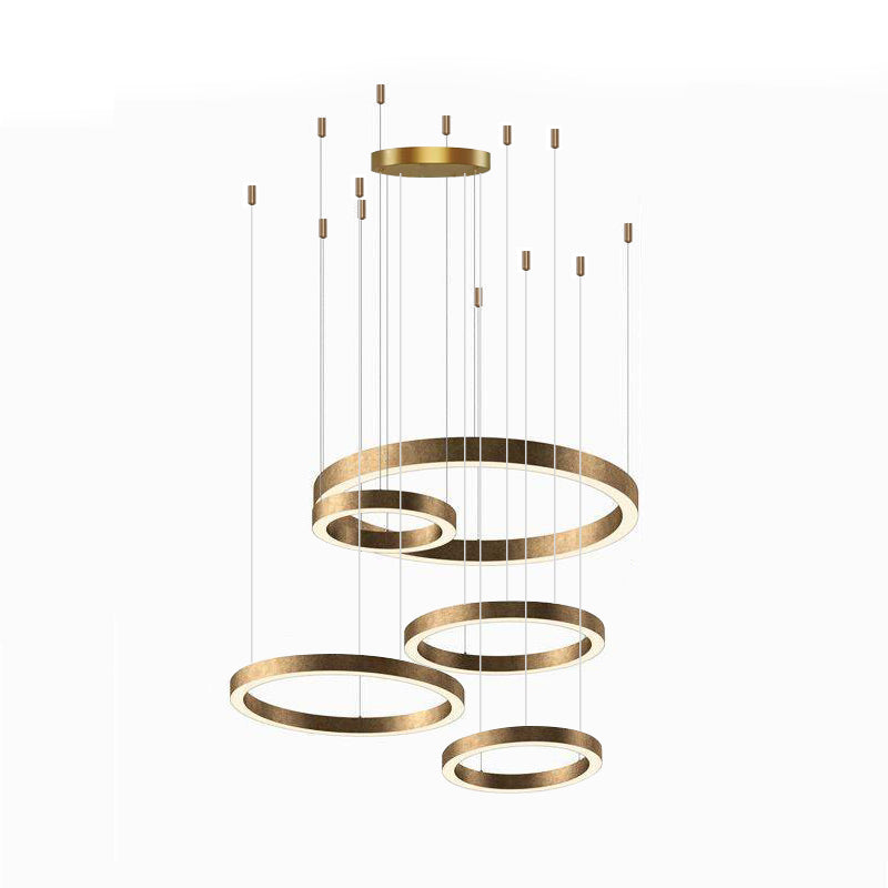 Nymiran Modern Minimalist Metal Acrylic Chandelier - Lamp Copper