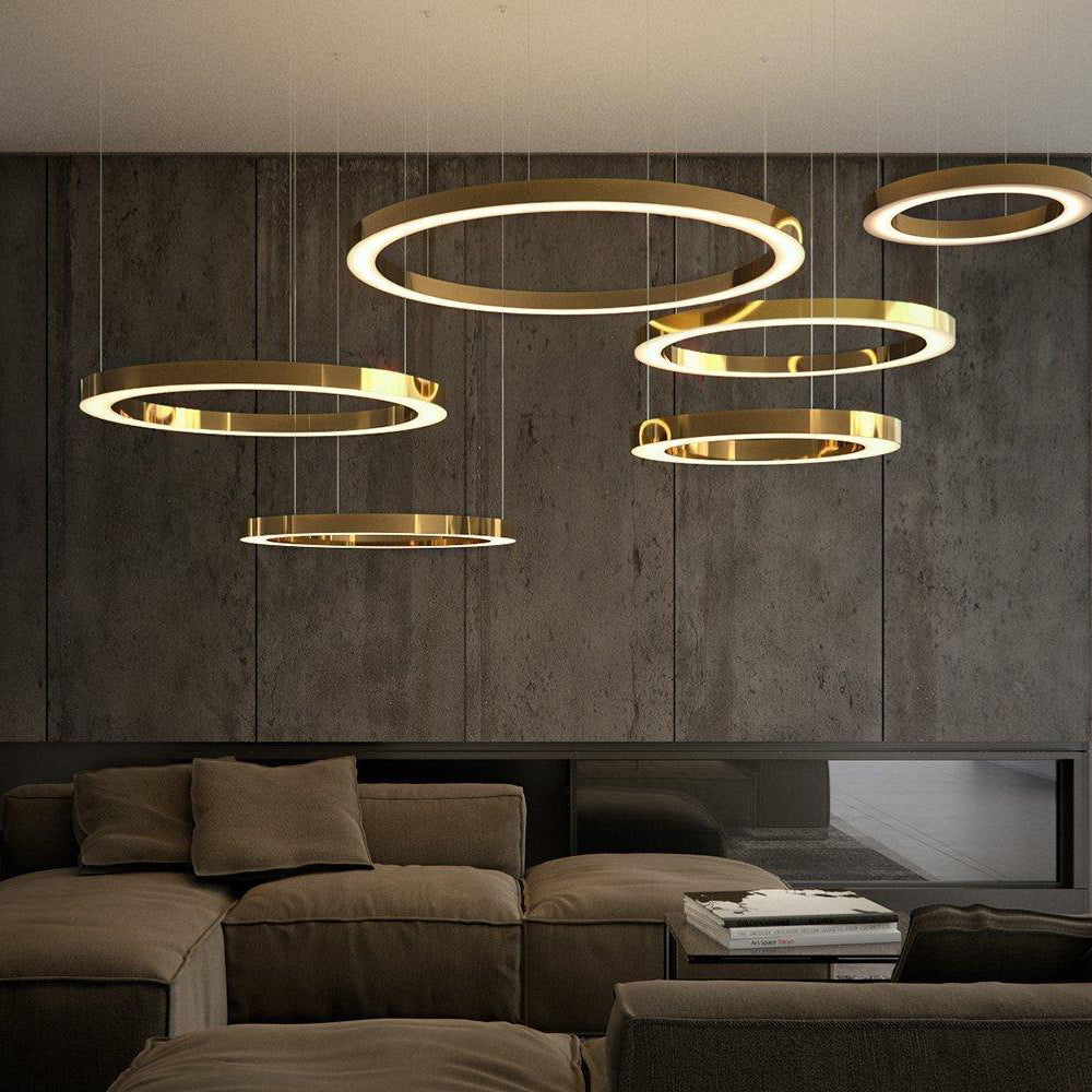 Nymiran Modern Minimalist Metal Acrylic Chandelier - Lamp Copper