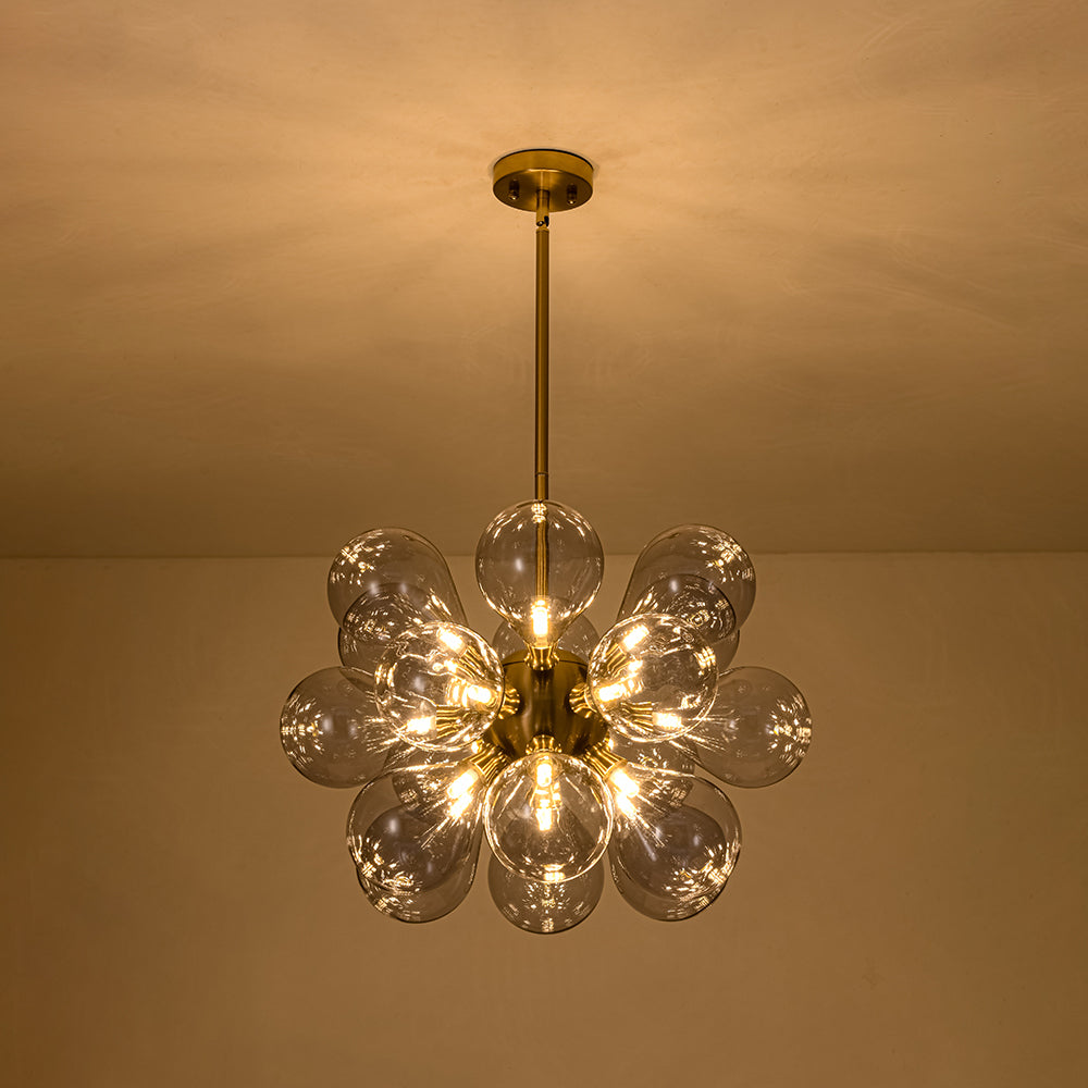 Himinuvyr Morandi Cluster Lavender Gray Glass Chandelier