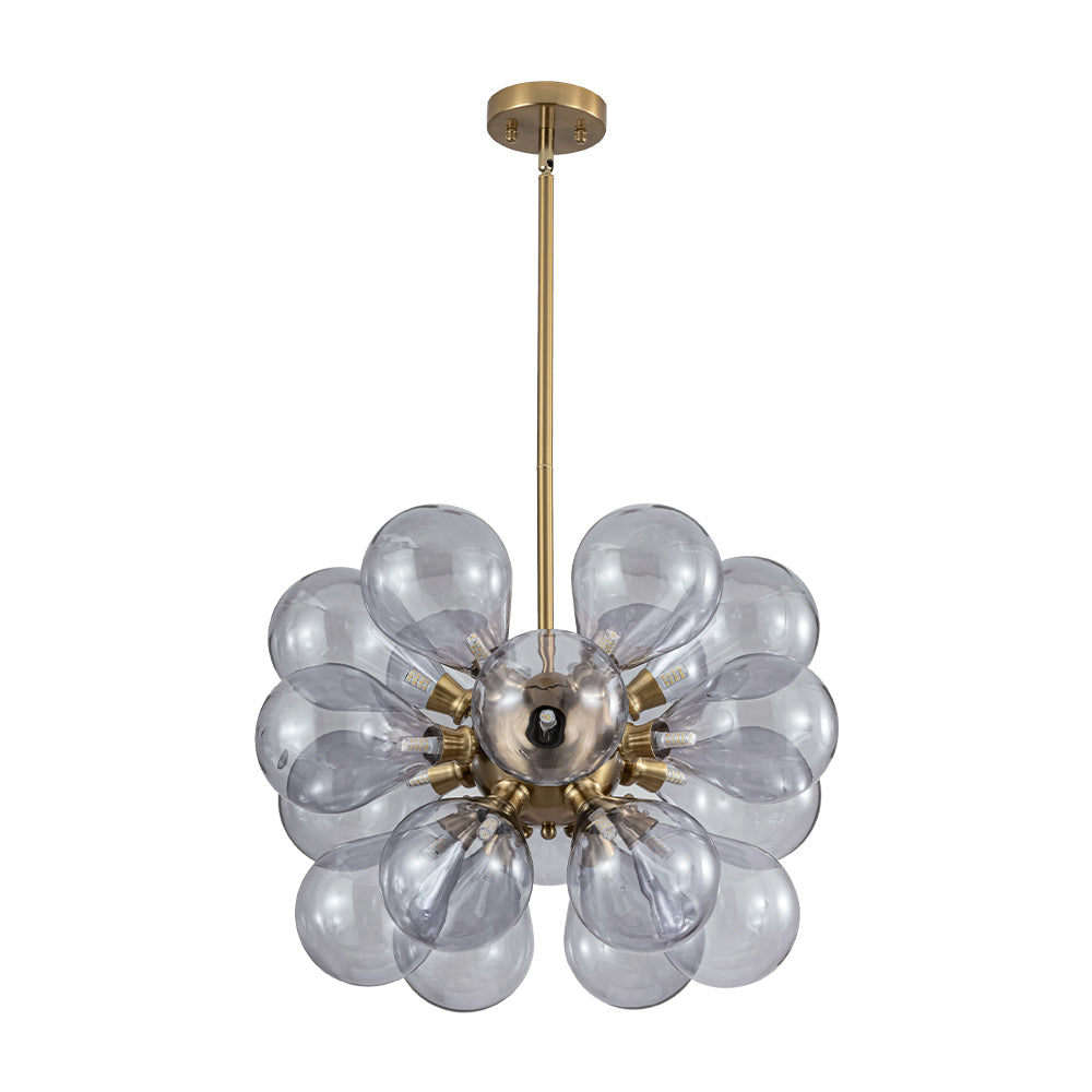 Himinuvyr Morandi Cluster Lavender Gray Glass Chandelier