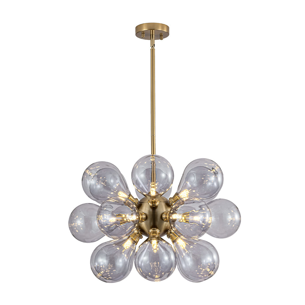 Himinuvyr Morandi Cluster Lavender Gray Glass Chandelier