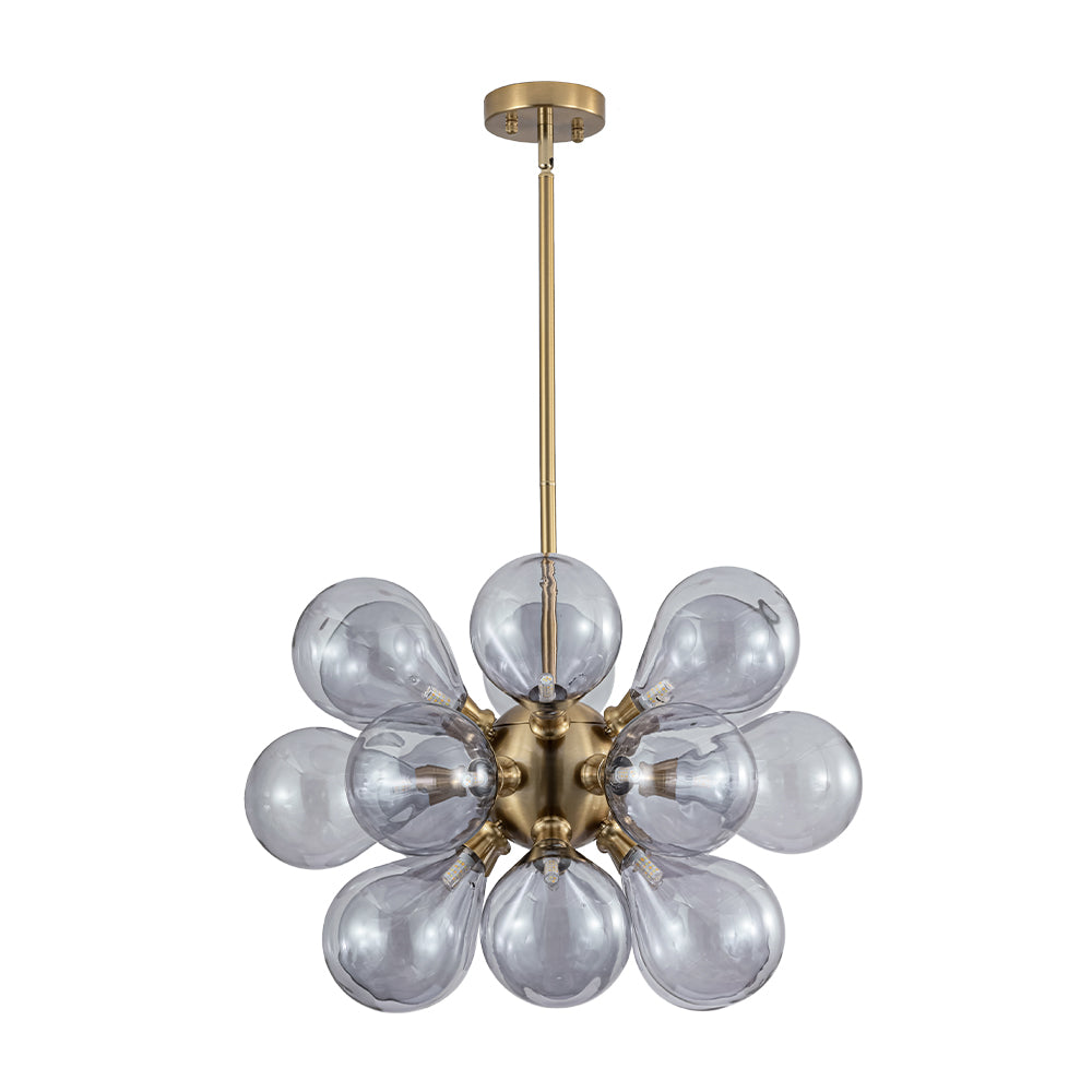 Himinuvyr Morandi Cluster Lavender Gray Glass Chandelier