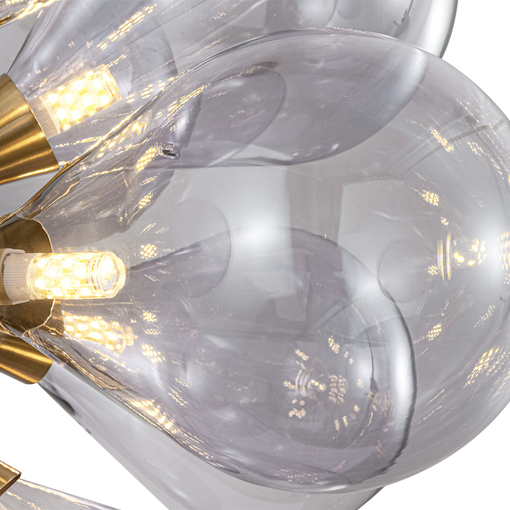 Himinuvyr Morandi Cluster Lavender Gray Glass Chandelier