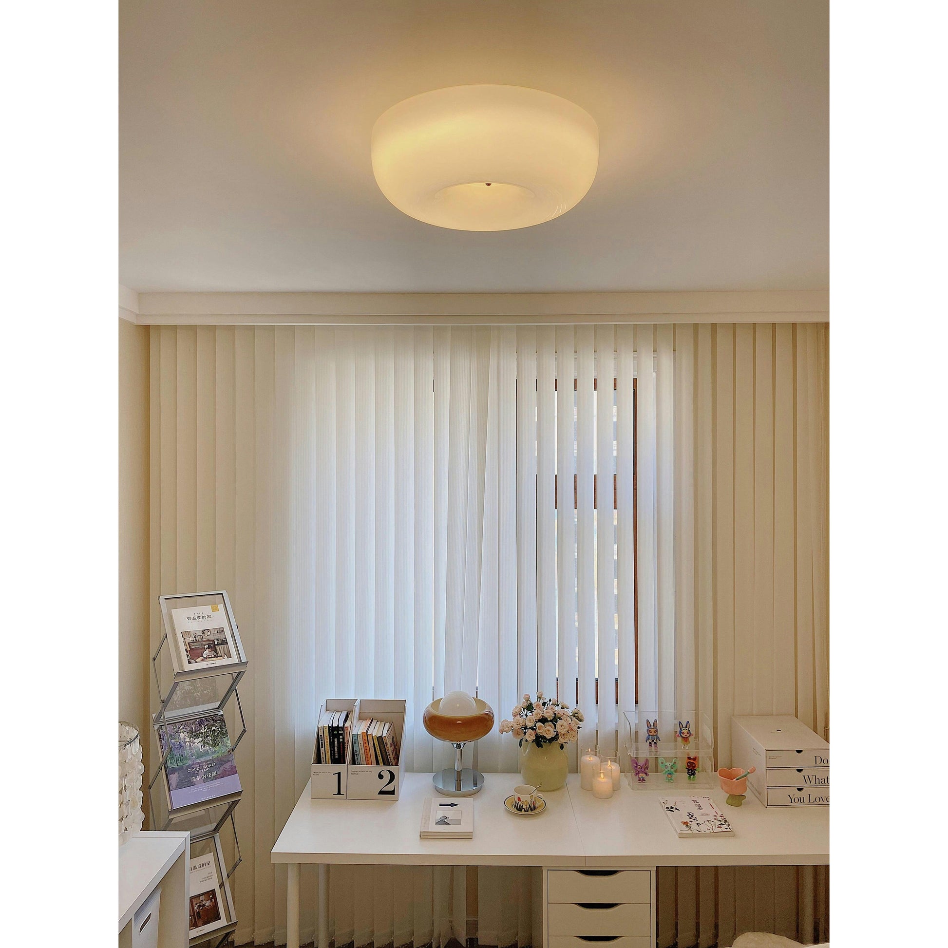 Ulsolir Premium Elegance Art Button Glass Ceiling Lamp - Lamp Copper