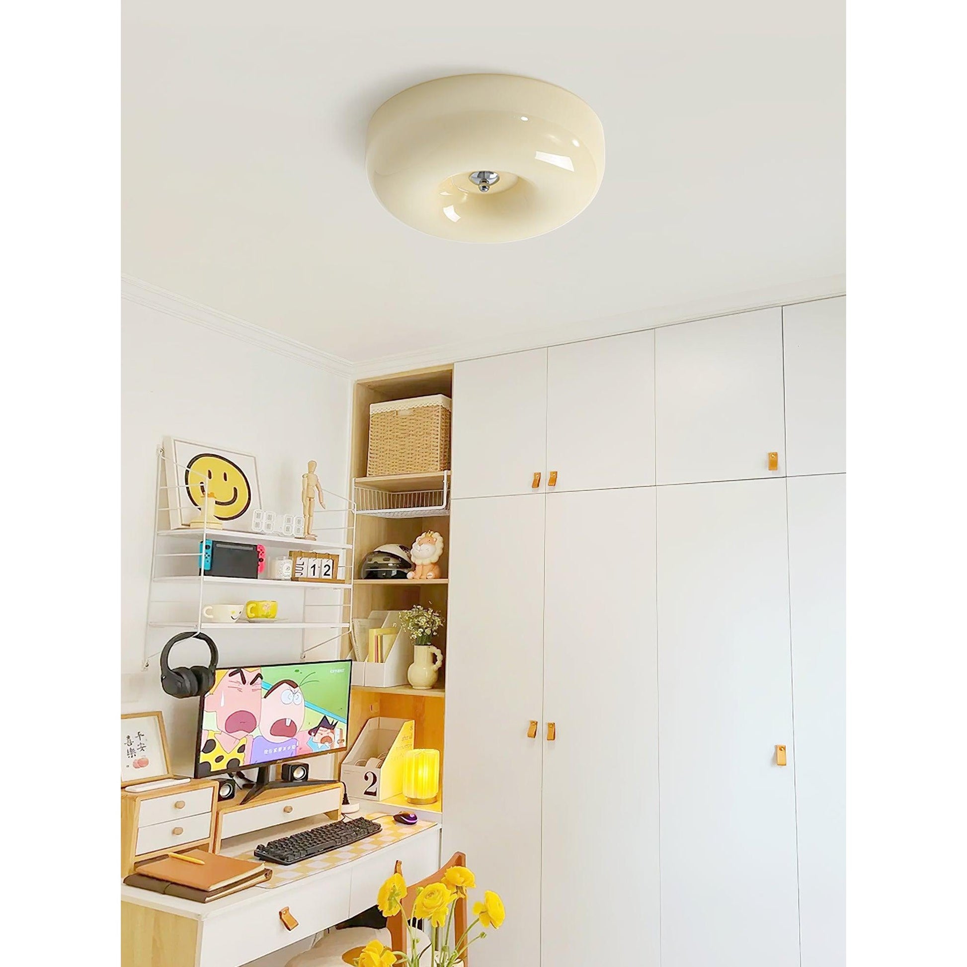 Ulsolir Premium Elegance Art Button Glass Ceiling Lamp - Lamp Copper